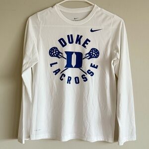 Nike Duke Lacrosse boys dri fit Long Sleeve Shirt